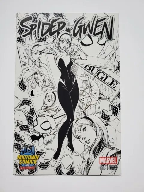 Spider-Gwen #1 Midtown Comics Variant J. Scott Campbell Cover BW NM+