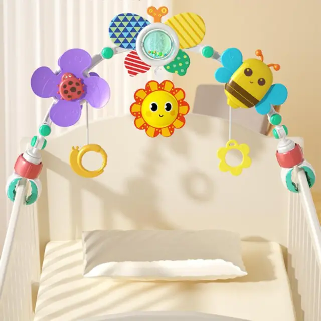 Stroller Bow Toy, Baby Crib Mobile Music Animal Toy,