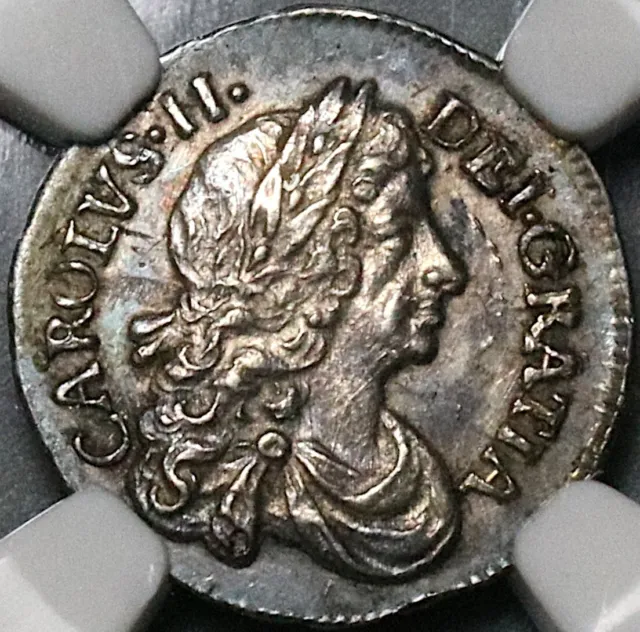 1678/6 NGC AU 58 Charles II 2 Pence Great Britain Silver Coin POP 1/1 (23013102C