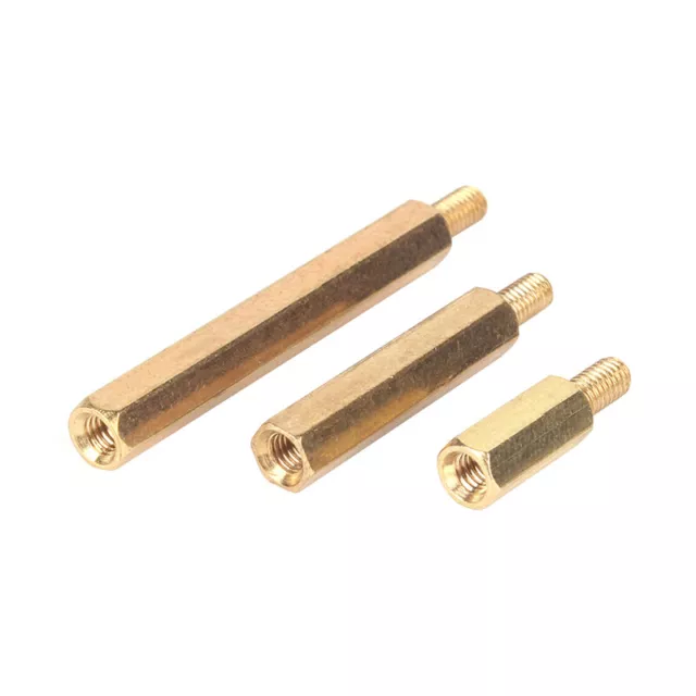 Hexagonal Pillars PCB Screw Threaded Standoff Spacers Brass Hex Connector Stud