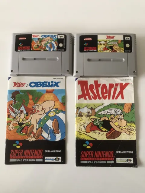 Super Nintendo SNES - Asterix & Obelix und Asterix 2 Spiele mit Anleitungen