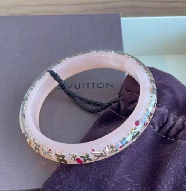 Authentic Louis Vuitton Pink Monogram Bangle with Box - Fashion Accessory