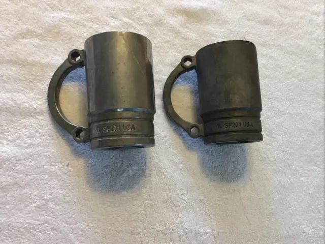 Two (2) Snap-On Tools Cast AluminumSF201 Socket Beer Mug Stein USA