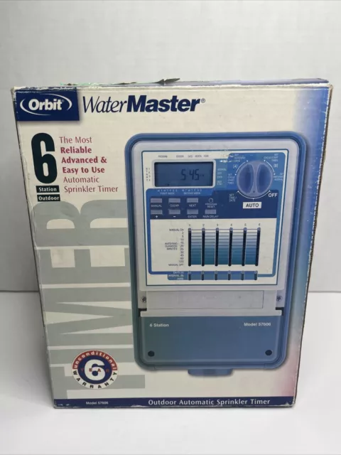 Orbit WaterMaster 6 Station Outdoor Automatic Sprinkler Timer 57606 Open Box New