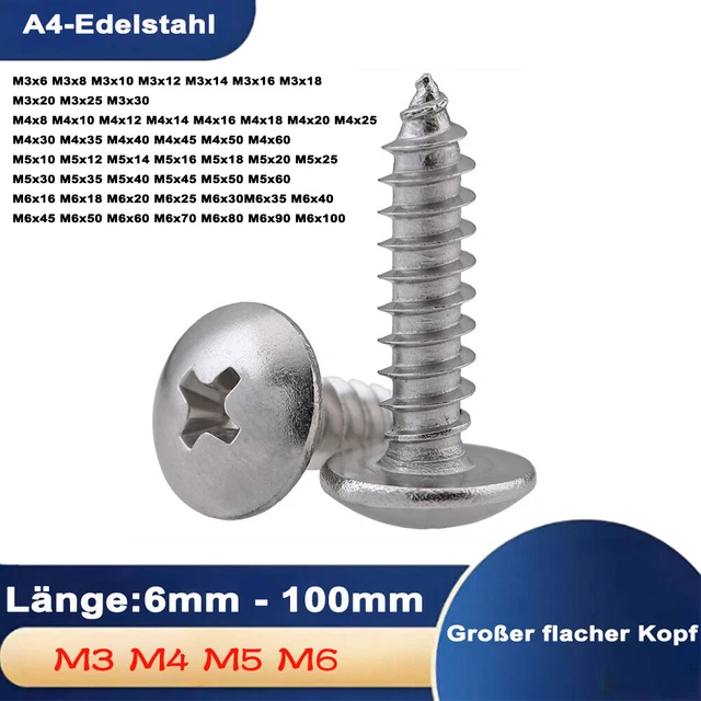 Viti Din7985 Phillips V2a Viti A Testa Lente M4 In Acciaio Inossidabile A2 (VA/CROCE PH) - DIN7985, Qualità V2A, Resistenti Alla Ruggine Viti V2A Testa Lente - Foto 2