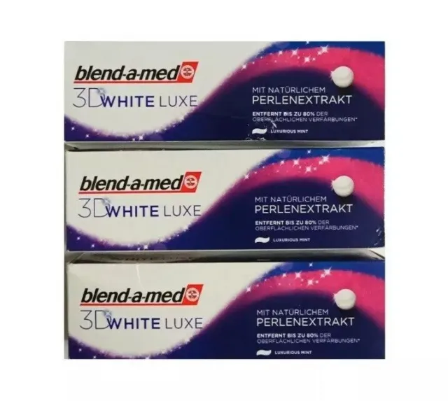 BLEND-A- MED 3D WHITE LUXE mit natürlichem Perlenextrakt 3x75ml