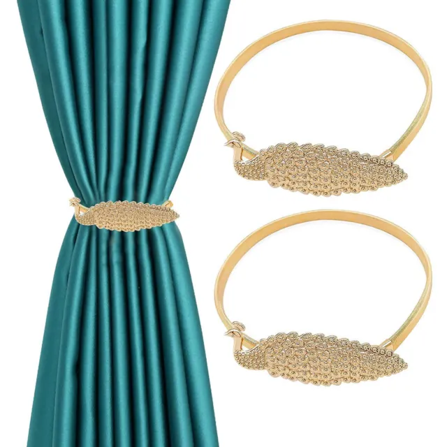 Beautiful peacock design Curtain Holders TieBacks golden for Home decor Set of 2