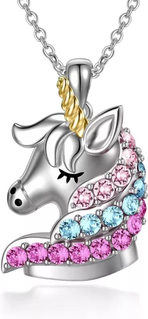 Collier Pendentif Licorne en Argent Sterling 925, Cadeaux d'Anniversaire Bijoux