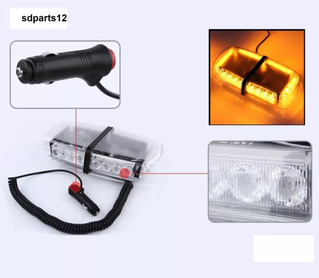 24-LED 12V 24W Strobo Emergenza Lampeggiante Luce 7 Modalità Magnetica Auto