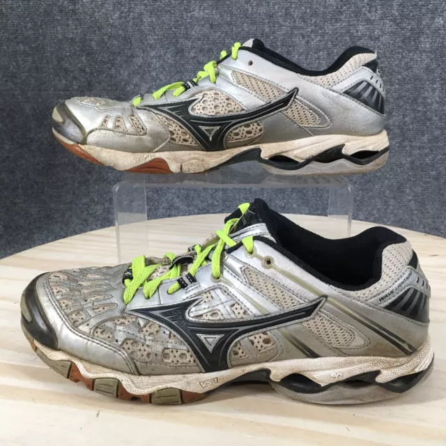Mizuno Shoes Womens 9.5 Wave Lightning Athletic Sneakers Silver Mesh Lace Up