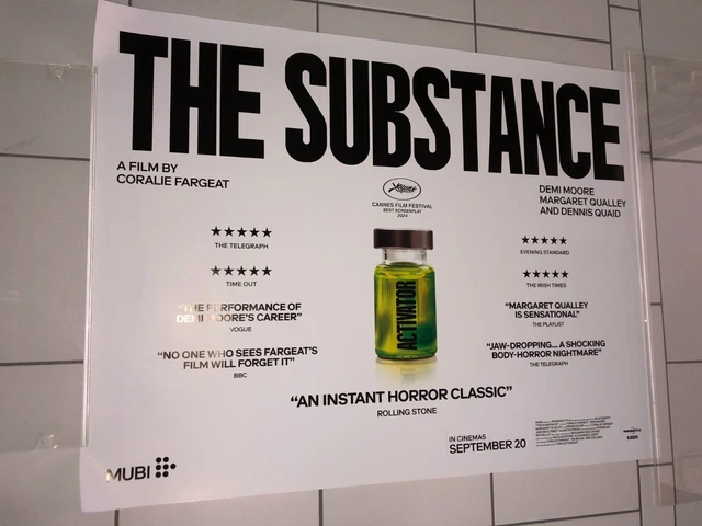 THE SUBSTANCE 2024 Demi Moore Rrated Horror Gor Cult Ds Uk Quad Cinema ...