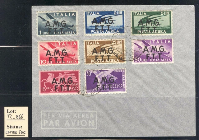 TC_866. TRIESTE. FDC letter  "DEMOCRATICA" air set. Great CV !