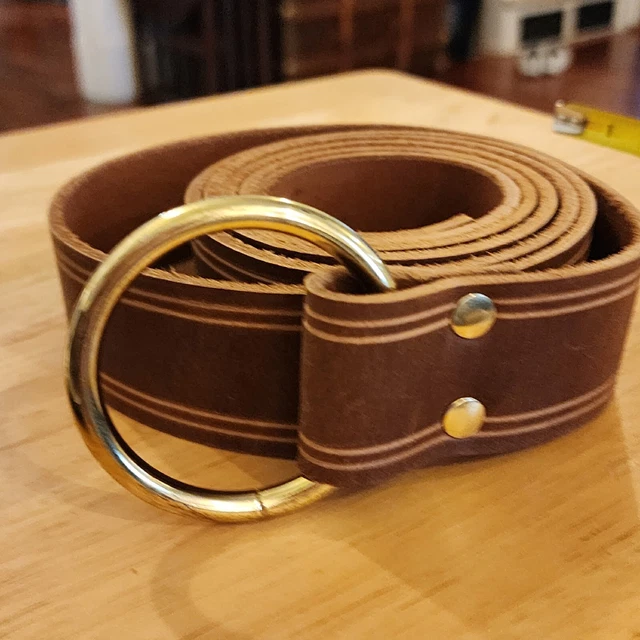 Medieval Buckle Belt from Quality Leather with Steel Buckle 69" Long