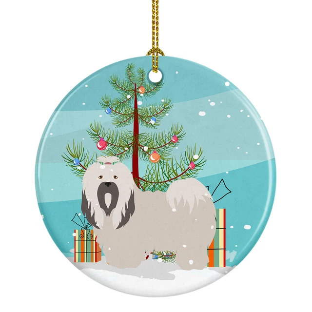 Lhasa Apso Christmas Ceramic Ornament BB8481CO1