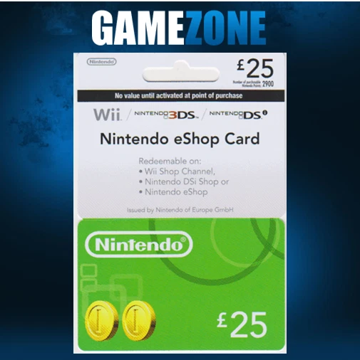 Nintendo e-Shop £25 Card - £25 GBP UK eShop Switch / 3DS / DS / Wii / Wii U