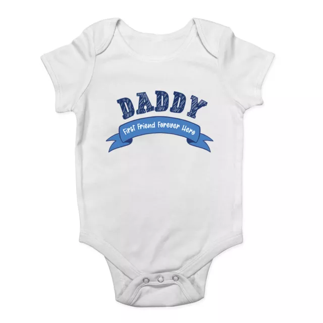 Father's Day Daddy Baby Grow Vest First Friend Forever Hero Bodysuit Boys Girls