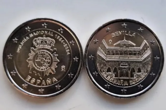 Lote 2 Monedas España 2024 ( 200º Aniversario de la Policía Nacional- Sevilla)