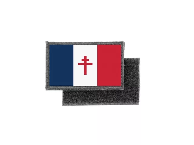 Patch ecusson imprime badge drapeau france libre de gaulle