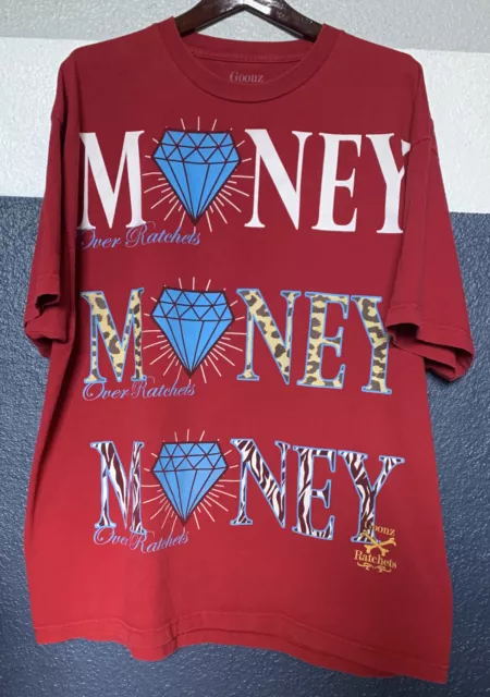 Goonz X Ratchets XXL 187avenue Money Money Money Graphic T Shirt Red XXL