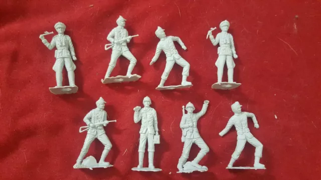 Lot Of 8 Vintage MPC WWII Light Gray German  Soldiers