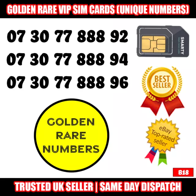 Scheda SIM Golden Number - Facile da ricordare ""888" NUMERI SPECIALI - B18