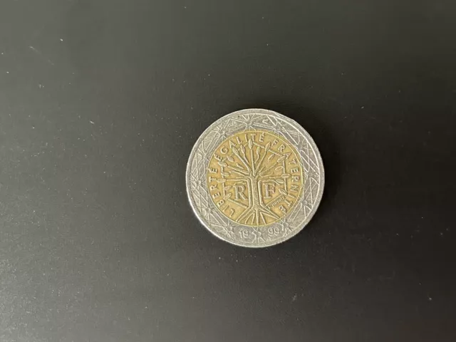 2 Euro Münze Frankreich 1999, Liberte, Fehlprägung, Euro-Einführungsjahr,