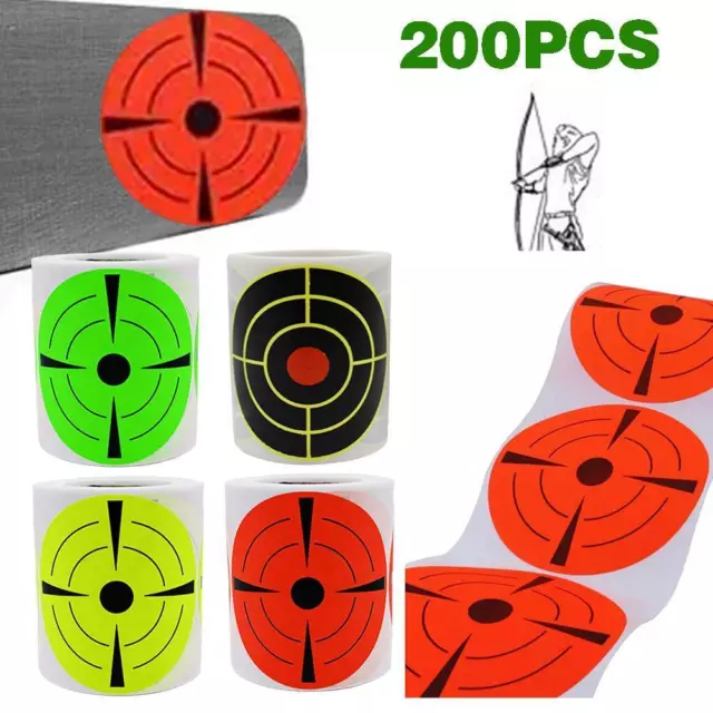 200Pcs Self Adhesive Targets Reactive Shooting Paper UK Target Sticker N4Y0