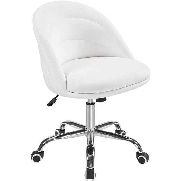 Chaise Bureau Ergonomique En Lin - Hauteur Réglable, Pivotante, Accoudoirs Rembourrés - Bureau/Maison - 5
