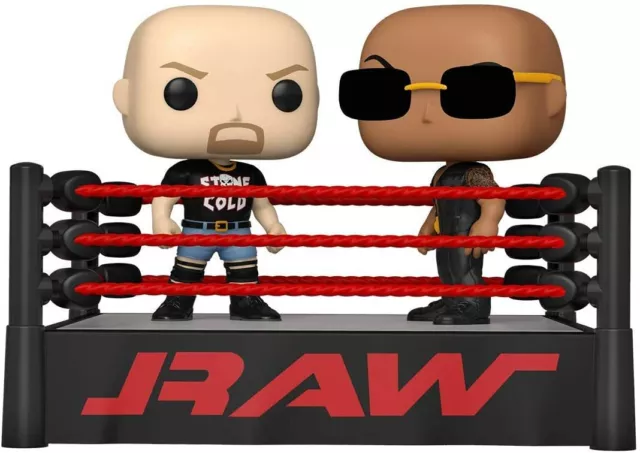 The Rock vs Stone Cold Steve Austin Wrestling Ring POP! WWE 2-Pack Figur Funko