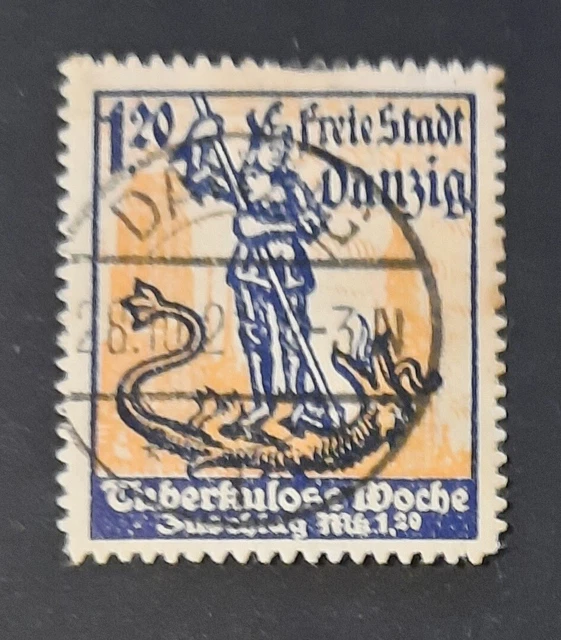 Danzig 1921 Tuberkulose-Woche Höchstwert Mi-Nr. 92 gestempelt,Beschreibung lesen