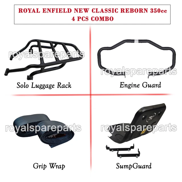 Black Steel Rear Luggage Rack For Royal Enfield Classic Reborn 350 (2022-2025)