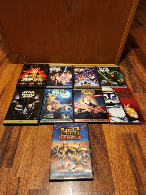 Star Wars 1 thru 6 ~ Prequel Trilogy DVD Set + Clone Wars Collection + Rebels