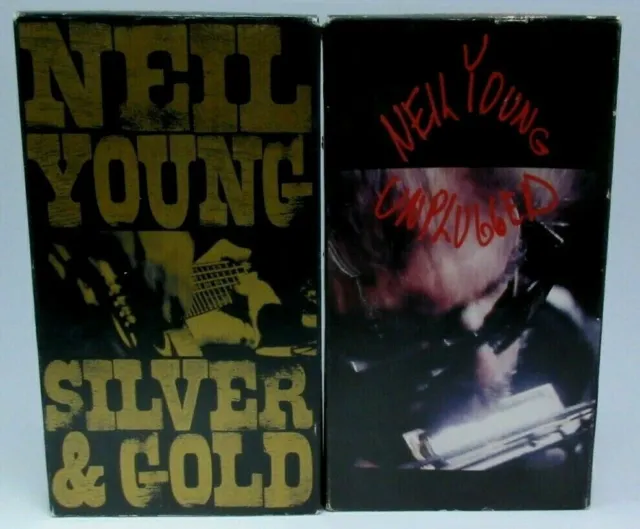 2 Neil Young VHS Tapes Unplugged Silver and Gold