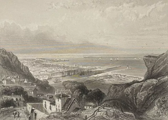 Cherbourg Sleeve Engraving Rouargue 1838 France