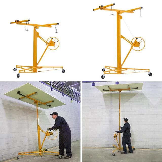 11/16FT Heavy Duty Tool Drywall Hoist Caster Lifter Plaster Board Panel Sheet