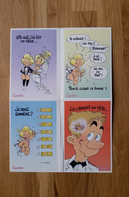 Lot 8 cartes postales Cupidon - Saint-Valentin - Malik et Cauvin - Dupuis - 2002