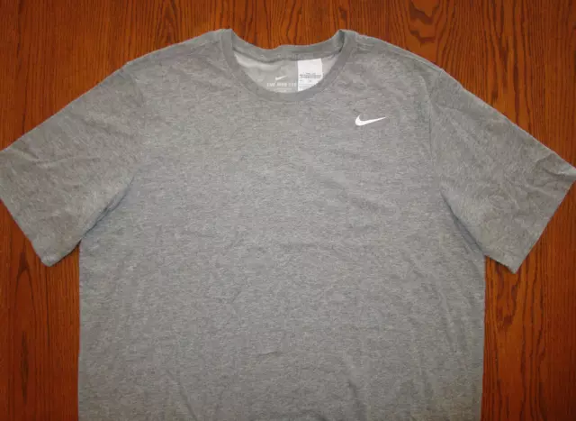 New Nike Dri-Fit Short Sleeve Heather Gray Athletic Cut T-Shirt Mens 2Xlt