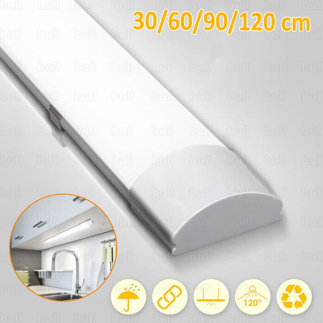 Led Leuchtstoffröhre LED Feuchtraumleuchte Als Röhre 30/60/90/120cm – Wannenleuchte Für Bad & Werkstatt, A++ Effizienz, Warm/kaltweiß Büroleuchte Flach