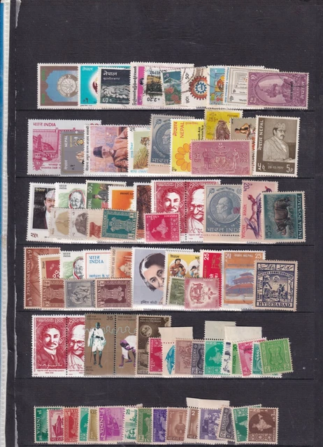 ASIE  INDE NEPAL etc lot de  80  timbres neufs /obliteres    cote ??