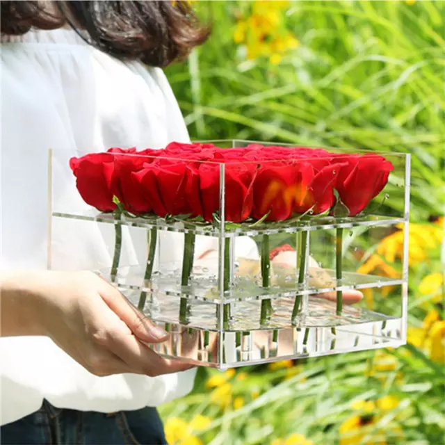 Effacer acrylique acrylique boîte de fleurs de fleurs coupées organisant