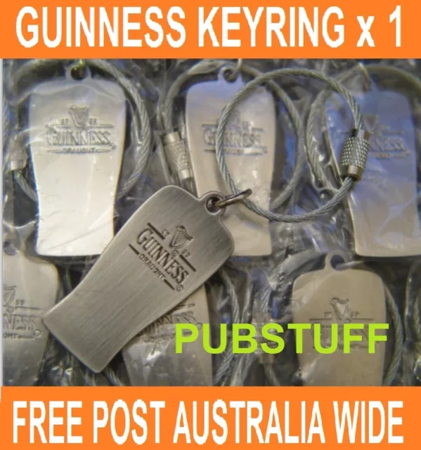 Guinness Irish Draught Beer ~ Stainless Steel Key Ring ~ Free Postage Australia