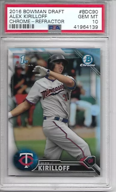 2016 Bowman Draft #BDC90 Alex Kirilloff RC ROOKIE  TWINS        PSA 10  GEM MINT