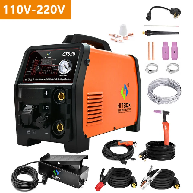 200A MULTIPROCESS TIG Stick MMA ARC Welder 50A Plasma Cutter 2T 4T
