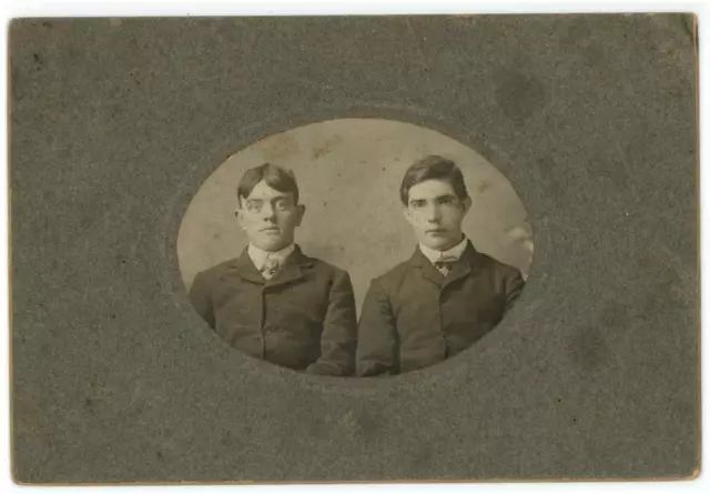 Circa 1890'S Cabinet Card Two Handsome Young Men Wearing Suits Brothers?