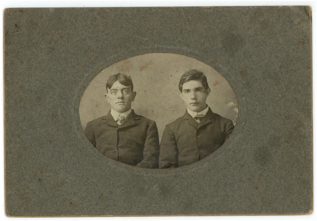 Circa 1890'S Cabinet Card Two Handsome Young Men Wearing Suits Brothers?