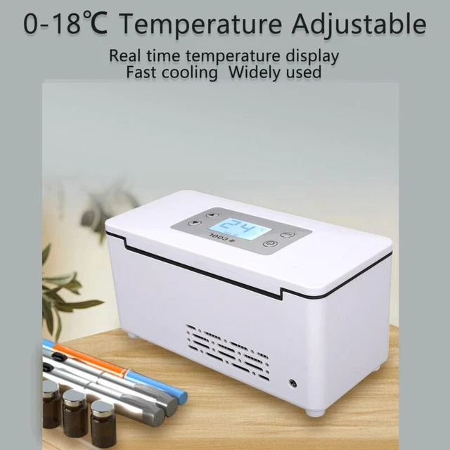 Omoojee Custodia da viaggio per penne da insulina, borsa termica per medicinali approvata dalla TSA con 2 pacchetti di ghiaccio Biogel, custodia per insulina diabetica EpiPen (blu