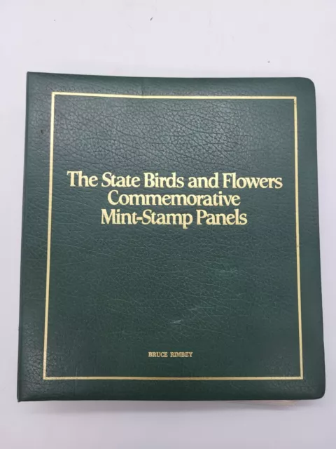 The State Bird And Flowers Commemorative Mini-Stamp Panels Binder Emerald Green