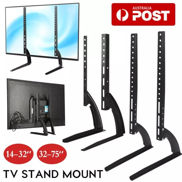 14-75" Universal TV Stand Table Top Leg Mount Bracket For LED LCD Plasma Flat TV