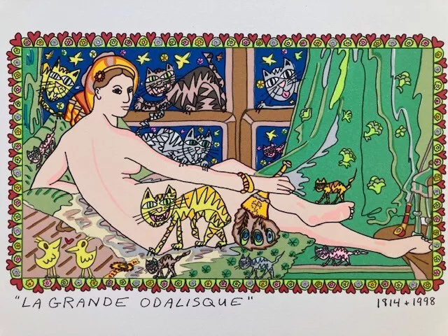 James Rizzi, "La grande Odalisque" Originallithographie