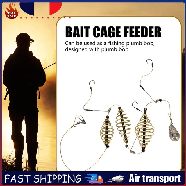 Cage à Appâts Pour Pêche à La Carpe Et Gros Poissons - Longueur ~70 Cm - Hameçons Inclus (tailles 4, 6, 8) - Économise Et Diffuse L'appât